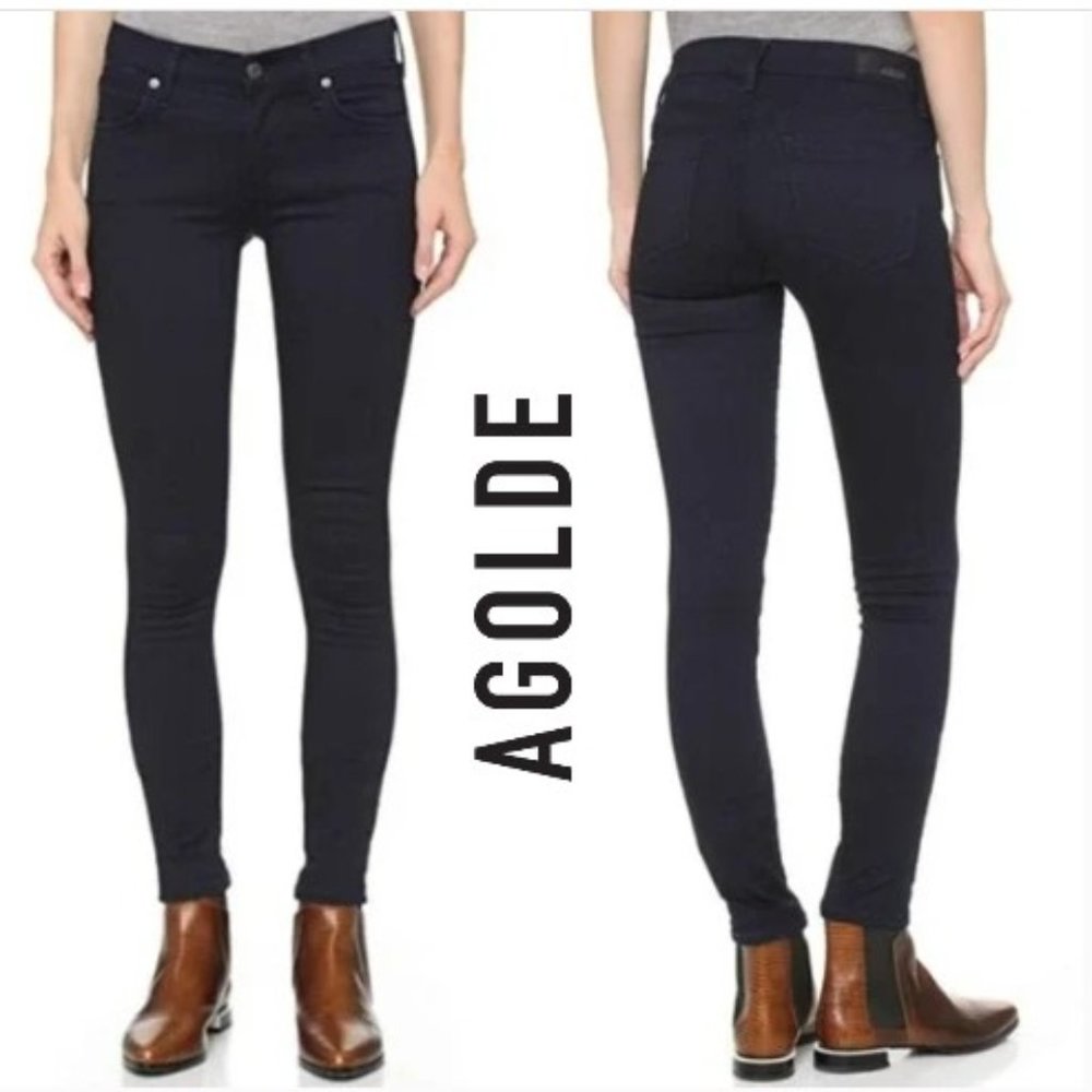 AGOLDE Dark BLUE Colette Skinny DENIM Jeans